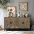 4-Door Vintage Wooden Sideboard Cabinet – Brown - Image 9