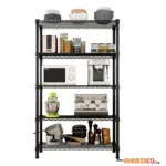 5-Layer Plastic Coated Iron Shelf 1809035 Black