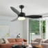 52 inch Indoor/Outdoor Ceiling Fan with LED Select Light Kit - Black