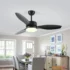52" Indoor/Outdoor Ceiling Fan with LED Light Kit, Modern Black Finish - Image 3
