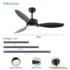 52" Indoor/Outdoor Ceiling Fan with LED Light Kit, Modern Black Finish - Image 4