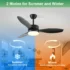 52" Indoor/Outdoor Ceiling Fan with LED Light Kit, Modern Black Finish - Image 7