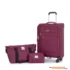 3-Piece Set (18/Travelbag /toiletry bag) ,Softshell Suitcase Spinner Wheels Terylene Polyester Luggage Sets Carry On Suitcase Luggage Lightweight Durable Suitcase WINE RED