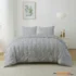 Queen Comforter Set, 3 Pieces Pintuck Bedding Set with 1 Down Alternative Comforter and 2 Pillow Shams, Gray from shamzeco limited