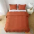 Queen Duvet Cover Set, 3 Pieces Solid Color Bedding Set with 1 Duvet Cover and 2 Pillow Shams, Comforter Not Included (Queen Size, Terracotta) - Image 4