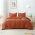 Queen Duvet Cover Set, 3 Pieces Solid Color Bedding Set with 1 Duvet Cover and 2 Pillow Shams, Comforter Not Included (Queen Size, Terracotta)