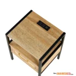table with Power Outlet & USB Ports , Modern nightstand with drawer and metal legs, side table for living room, bedroom,naturaltable with Power Outlet & USB Ports , Modern nightstand with drawer and metal legs, side table for living room, bedroom,natural